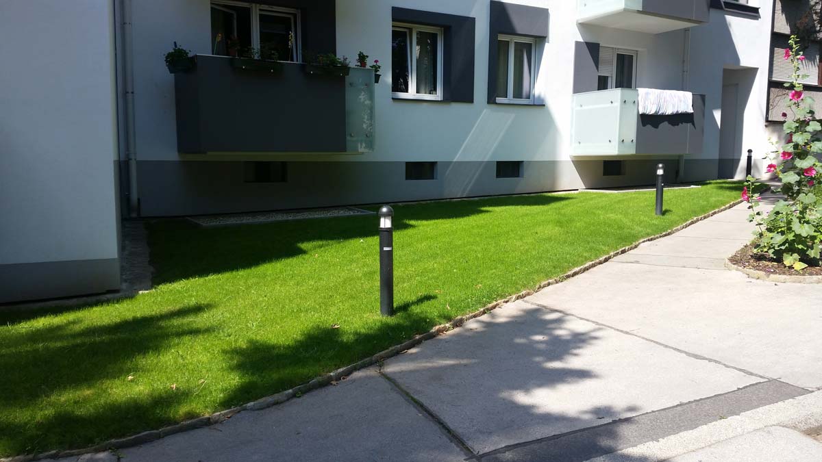 Fertigrasen fertig Wohnhausanlage Wien