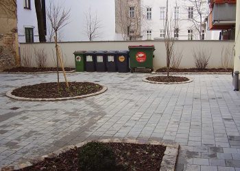 Wurfelpflasterung aus dem Wiener Granit Wurfel